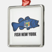Fish New York Bass Metalen Ornament (Links)