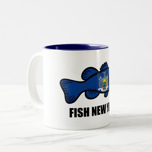Fish New York Bass Tweekleurige Koffiemok (Voorkant links)