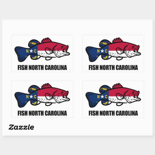 Fish North Carolina Rechthoekige Sticker (Vel)