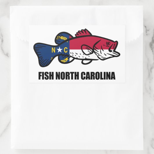 Fish North Carolina Rechthoekige Sticker (Tas)