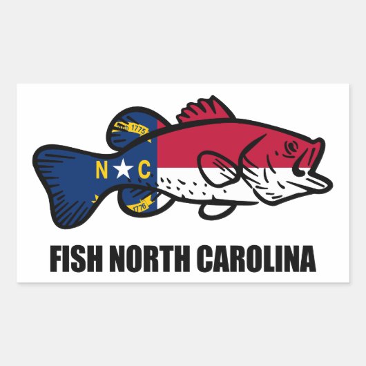 Fish North Carolina Rechthoekige Sticker (Voorkant)