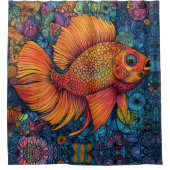 Fish Ocean Whimsical Douchegordijn (Voorkant)
