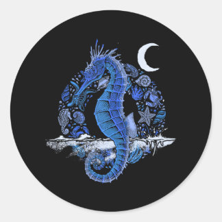 Fish Ocean Zee Creature Crescent Moon Onderwater Ronde Sticker