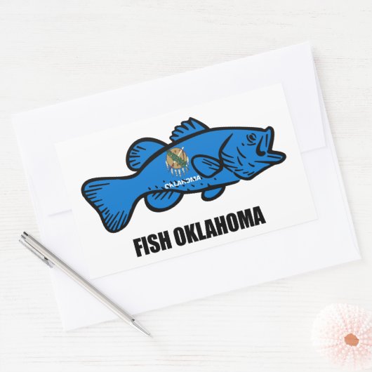 Fish Oklahoma Rechthoekige Sticker (Envelop)