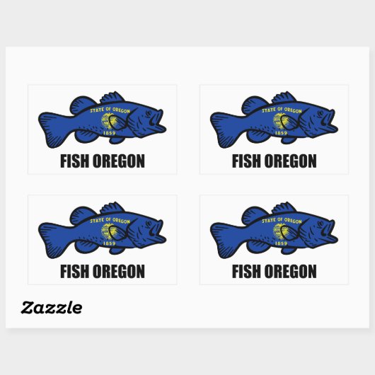 Fish Oregon Rechthoekige Sticker (Vel)