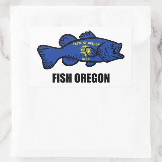 Fish Oregon Rechthoekige Sticker (Tas)