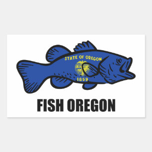 Fish Oregon Rechthoekige Sticker