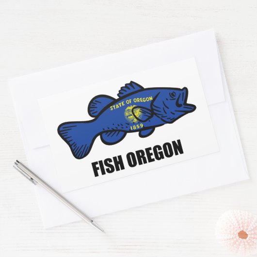 Fish Oregon Rechthoekige Sticker (Envelop)