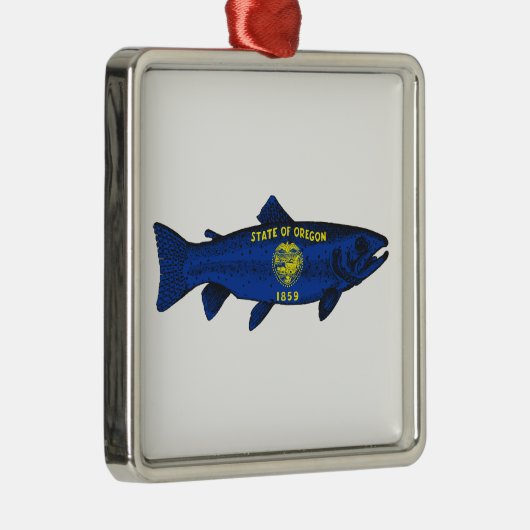 Fish Oregon Trout Metalen Ornament (Rechts)