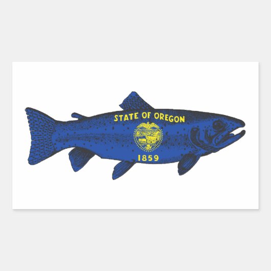 Fish Oregon Trout Rechthoekige Sticker (Voorkant)