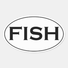 FISH Ovaal Logo Ovale Sticker