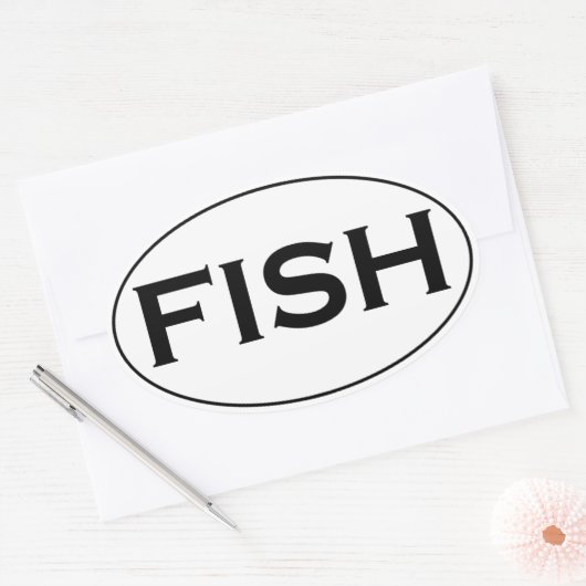 FISH Ovaal Logo Ovale Sticker (Envelop)