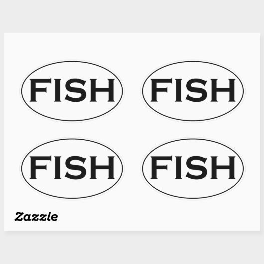 FISH Ovaal Logo Ovale Sticker (Vel)