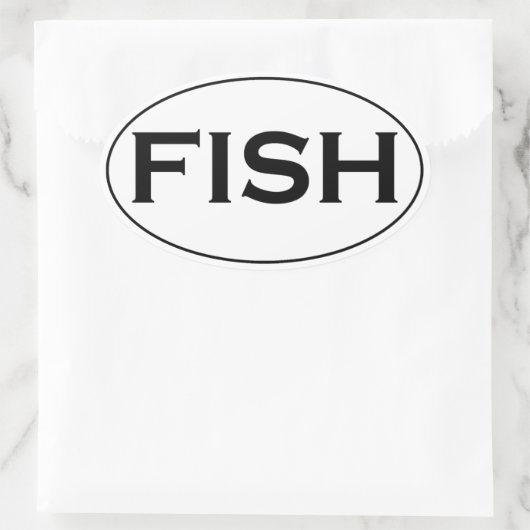 FISH Ovaal Logo Ovale Sticker (Tas)