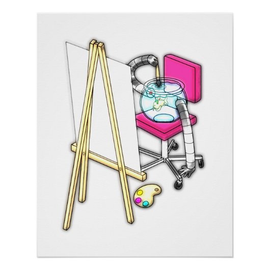 Fish Painter ("Waterverf") - Perfect Poster (Voorkant)