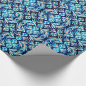 FISH ~ Patroon BLAUWE tinten ~ Cadeaupapier (Hoek)