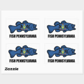 Fish Pennsylvania Bass Rechthoekige Sticker (Vel)