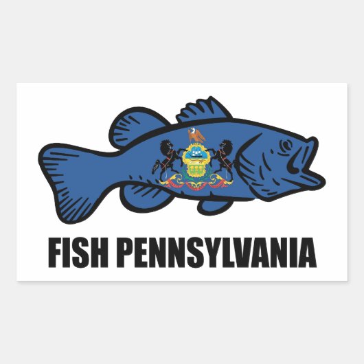 Fish Pennsylvania Bass Rechthoekige Sticker (Voorkant)