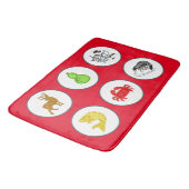 Fish Prawn Crab Game Bath Mat - Red (Gekanteld)