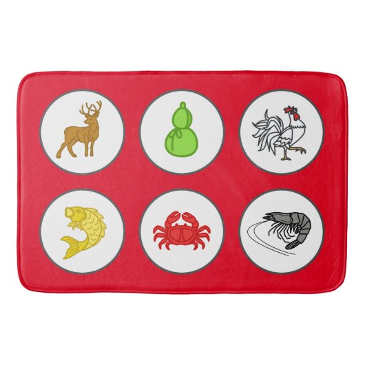 Fish Prawn Crab Game Bath Mat - Red (Voorkant)