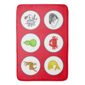 Fish Prawn Crab Game Bath Mat - Red (Voorkant Verticaal)