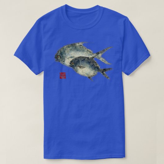 Fish Prints Original Gyotaku Florida Pompano T-shirt (Design voorkant)