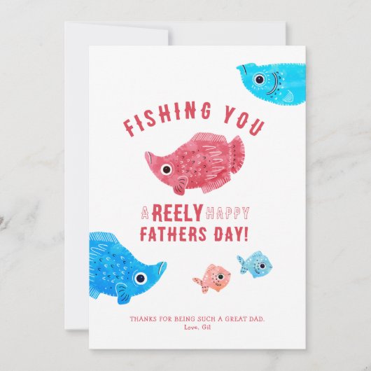 Fish Pun Happy Vaderdag Feestdagenkaart (Voorkant)