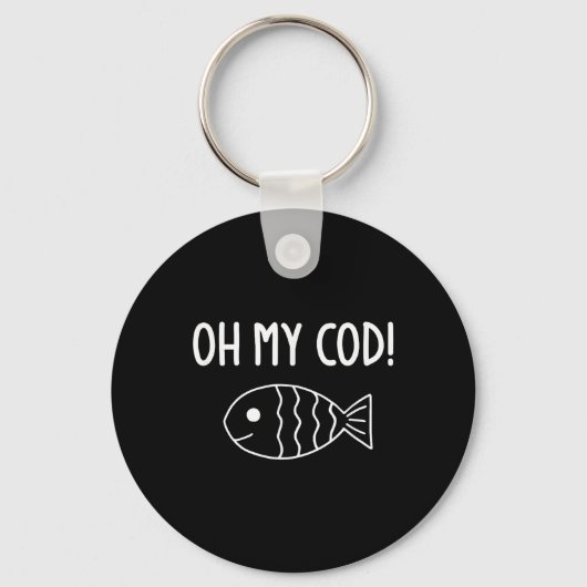 Fish Puns, Oh My Cod, Grappig, Grappen, Sarcastisc Sleutelhanger (Voorkant)