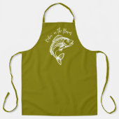 Fish-Reelin' in de smaak-Olijfgroen Schort (Voorkant)