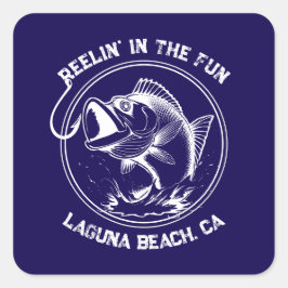 Fish-Reelin in het plezier Vierkante Sticker