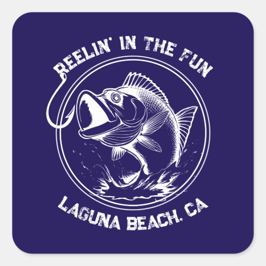 Fish-Reelin in het plezier Vierkante Sticker (Voorkant)