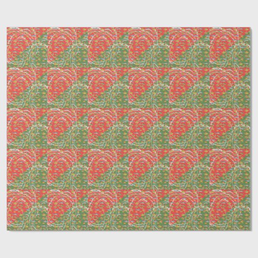 Fish Santa op kerstvakantie voor kattenliefhebbers Cadeaupapier (Vlak)