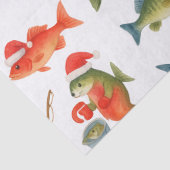 Fish Santa tijdens de kerstvakantie Tissuepapier (Detail)