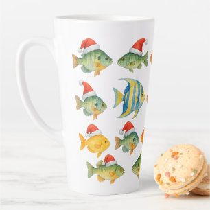 Fish Santa voor Gevist geliefden met kerst Latte Mok