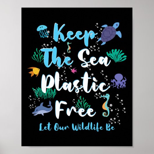 Fish Save Zee Bescherm Save Natuur Oceans Day Eart Poster (Voorkant)