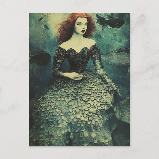 Fish Scale Dress Mode Vrouw Briefkaart (Voorkant)