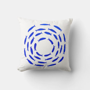 Fish Shoal Circle illustratie   lokkertje Kussen
