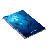 Fish Shoal en zonlicht onder het Zee gepersonalise Notitieboek (Rechterzijde)