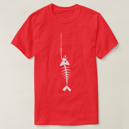 Fish skeleton in a fish hook  t-shirt (Design voorkant)