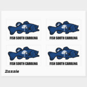 Fish South Carolina Rechthoekige Sticker (Vel)