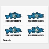 Fish South Dakota Rechthoekige Sticker (Vel)