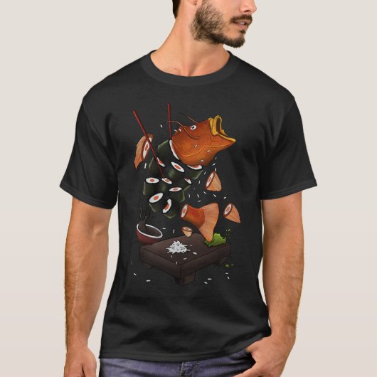 Fish sushi t-shirt (Voorkant)