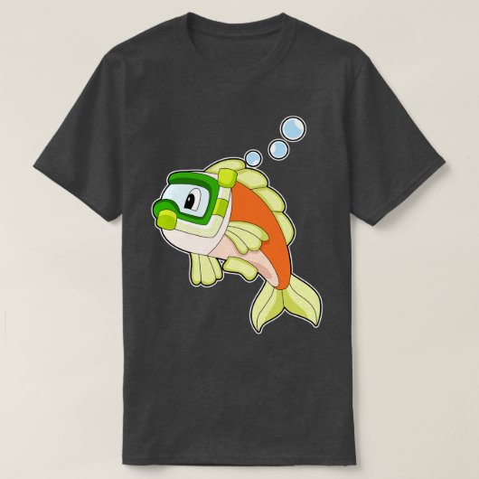 Fish Swimming Snorkel T-shirt (Design voorkant)