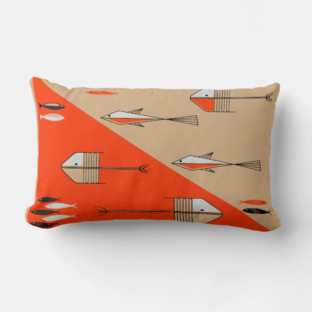 FISH TALE 2 American Mojo Pillow PERSIMMON-SAND Kussen (Voorkant)