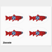 Fish Tennessee Trout Ovale Sticker (Vel)