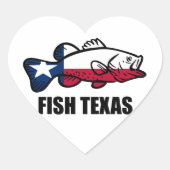Fish Texas Hart Sticker (Voorkant)