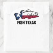 Fish Texas Ovale Sticker (Tas)