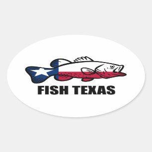 Fish Texas Ovale Sticker
