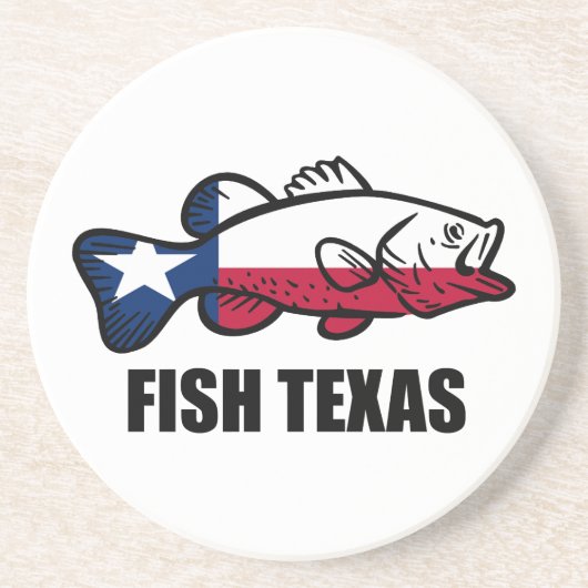Fish Texas Zandsteen Onderzetter (Voorkant)