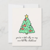 Fish-thema grappige kerst feestdagenkaart (Voorkant)